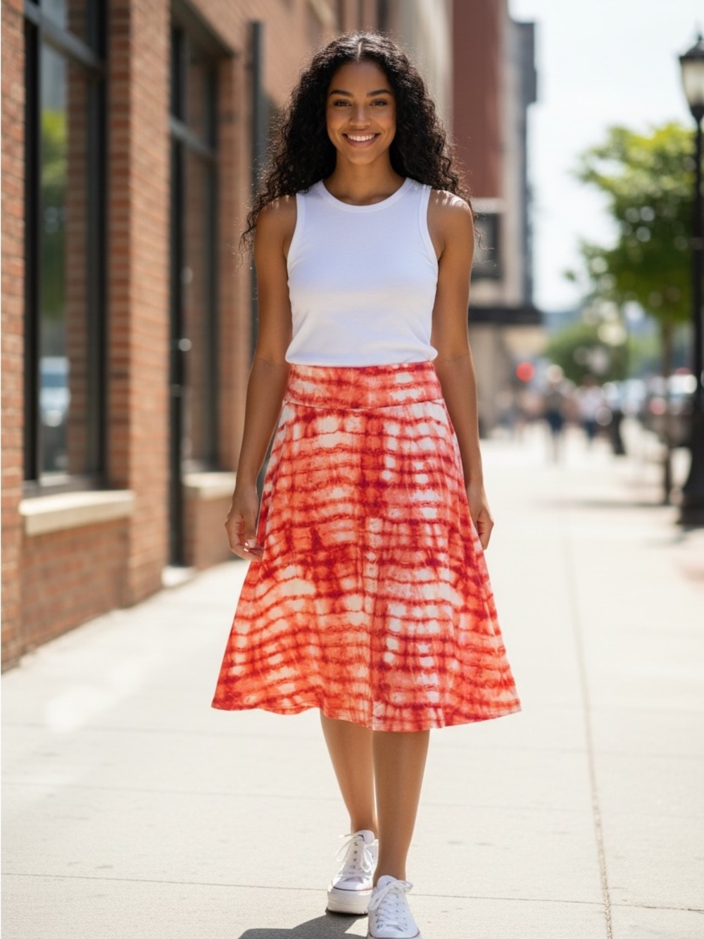 Joe Benbasset Orange and White Skirt